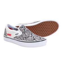 Vans x Hockey Slip On Skate Shoes - White / Black Snake Skin