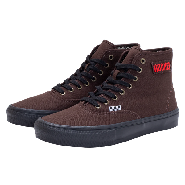 Vans x Hockey Authentic High Skate Shoes - Brown Snake Skin