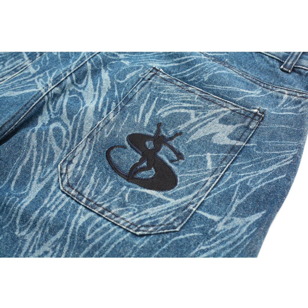 Yardsale Phantasy Ripper Denim Jeans - Overdyed Dark Denim ...