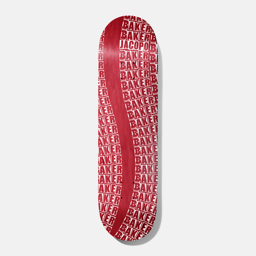 Baker Skateboards Jacopo Carozzi Wavy Red Skateboard Deck - 8.125