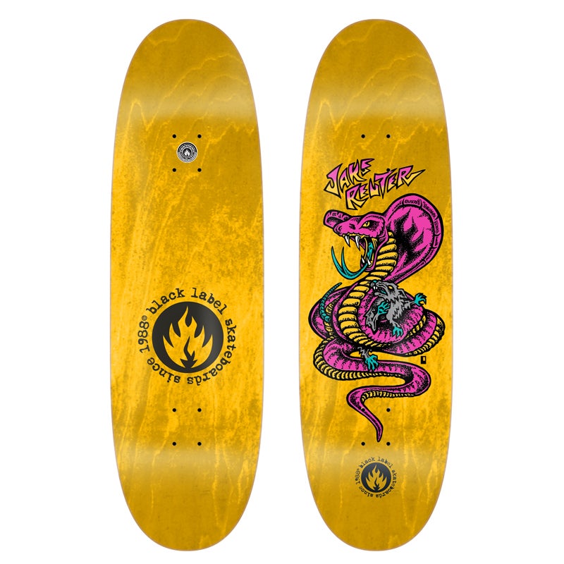 Black Label Skateboards Jake Reuter Snake and Rat Skateboard Deck - 9.00 Egg Shape (Yellow Stain)