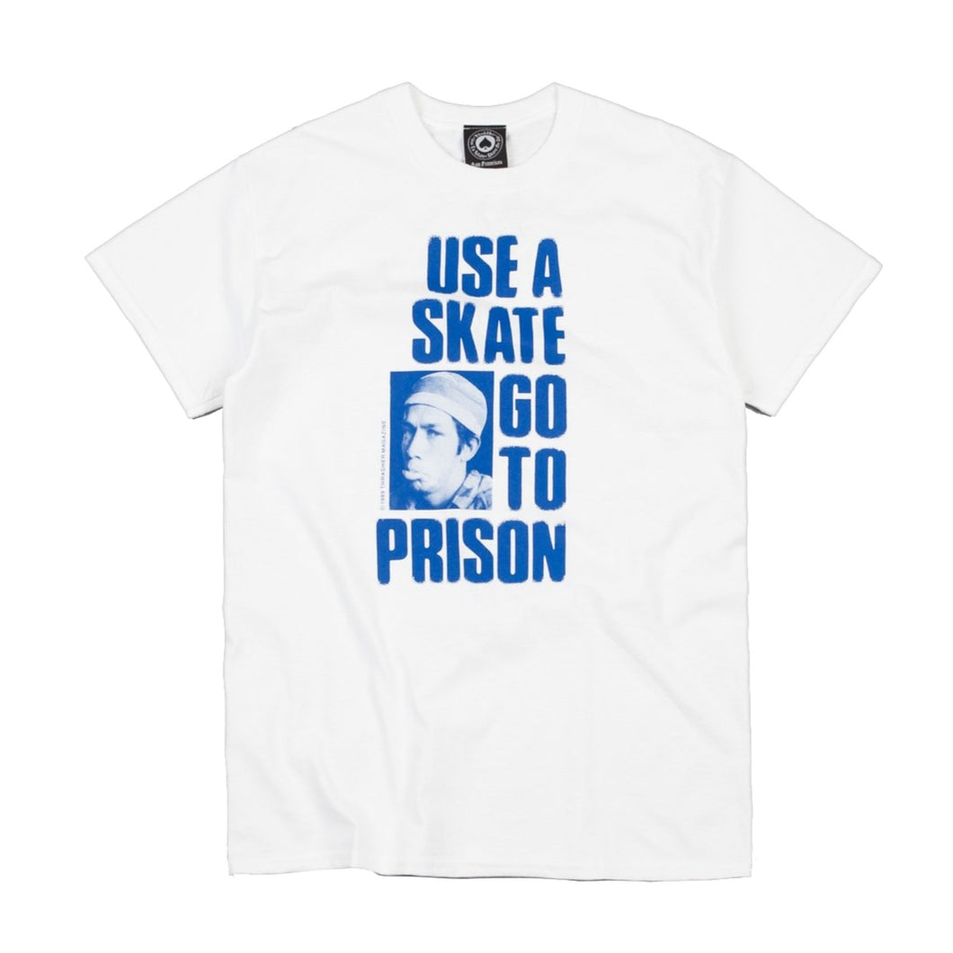 Thrasher Magazine Use A Skate T-Shirt - White/Blue