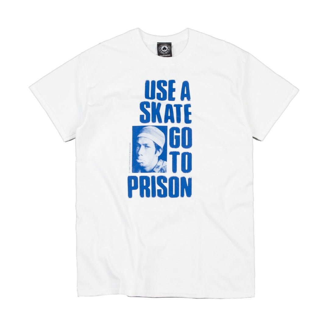 Thrasher Magazine Use A Skate T-Shirt White/Blue