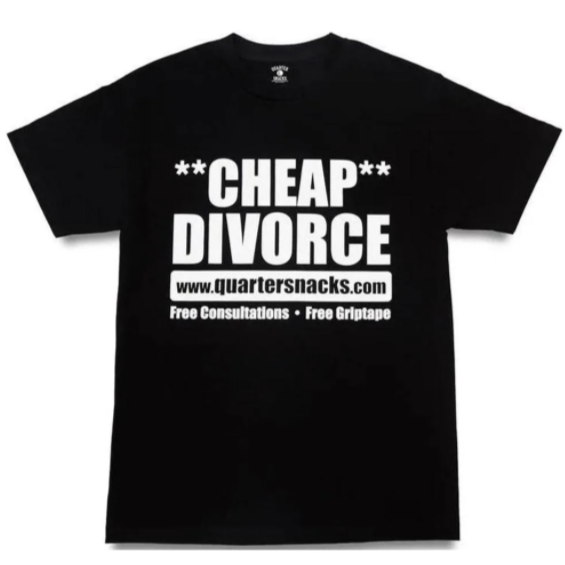 Quartersnacks Cheap Divorce T-Shirt - Black