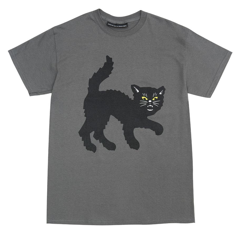 917 Black Cat T Shirt - Charcoal