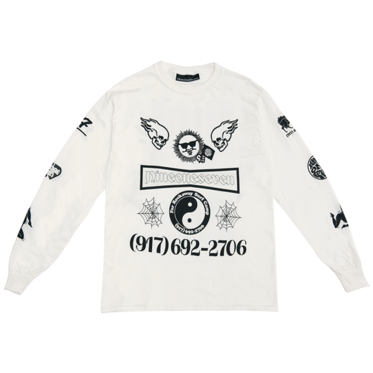 917 Collage L/S Tee - White