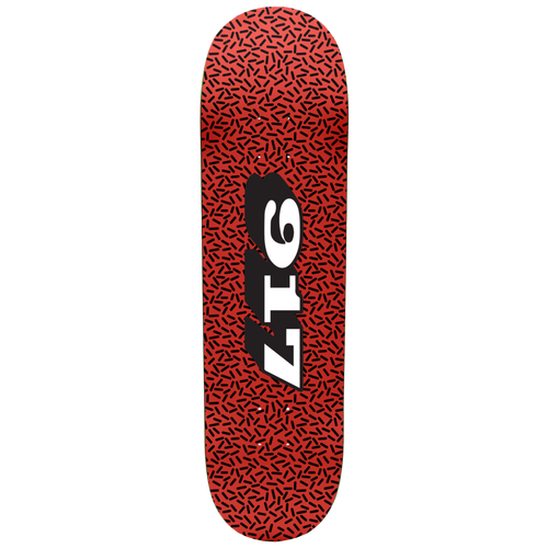 917 Sprinkle Red Skateboard Deck - 8.25