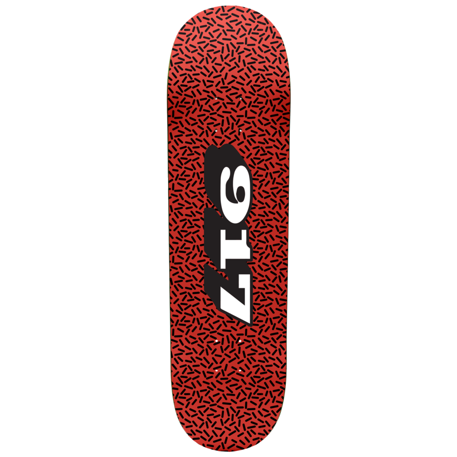 917 Sprinkle Red Skateboard Deck - 8.25