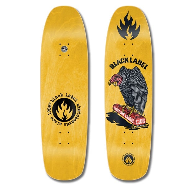 Black Label Skateboards Vulture Curb Club Skateboard Deck - 8.88 (Yellow Stain)