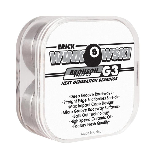 Bronson Speed Co. Erick Winkowski Pro G3 Bearings - Black/White