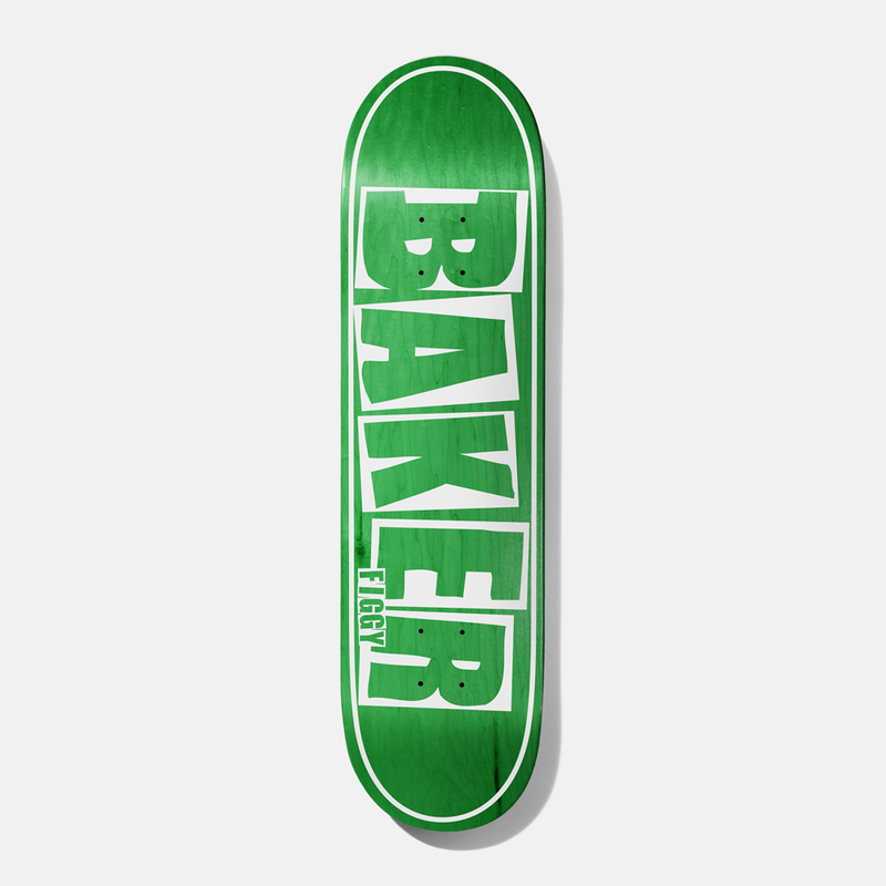 Baker Skateboards Figgy Brand Name Green Veneer Skateboard Deck Baker Skateboards Figgy Brand Name Green Veneer Skateboard Deck