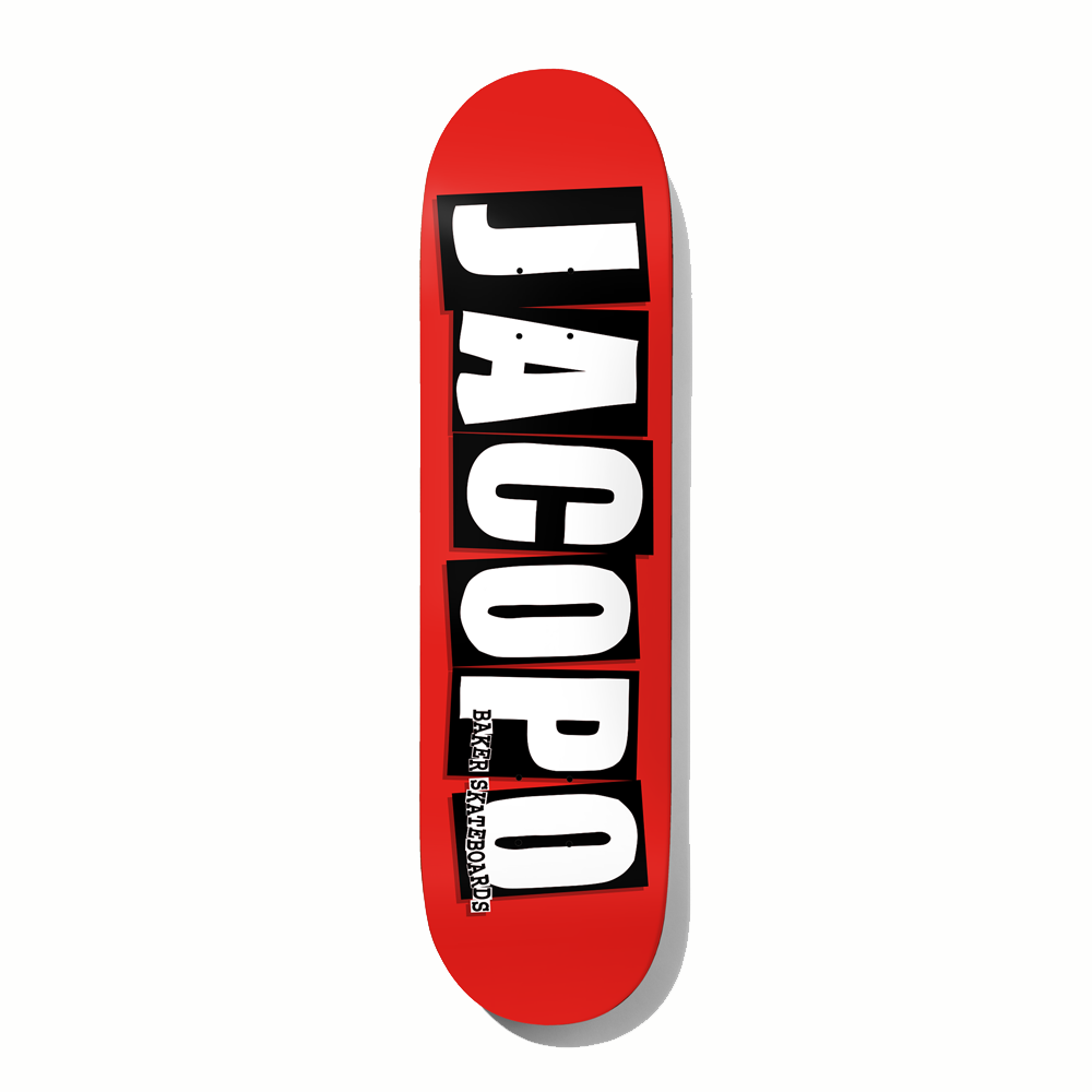 Baker Skateboards Jacopo Brand Name Skateboard Deck - 8.25