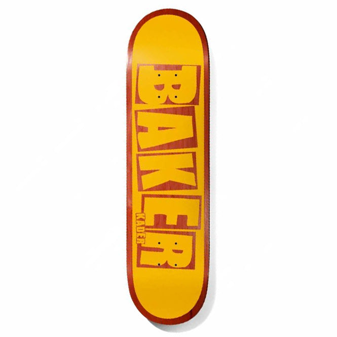 Baker Skateboards Kader Brand Name Yellow/Red Skateboard Deck - 7.875