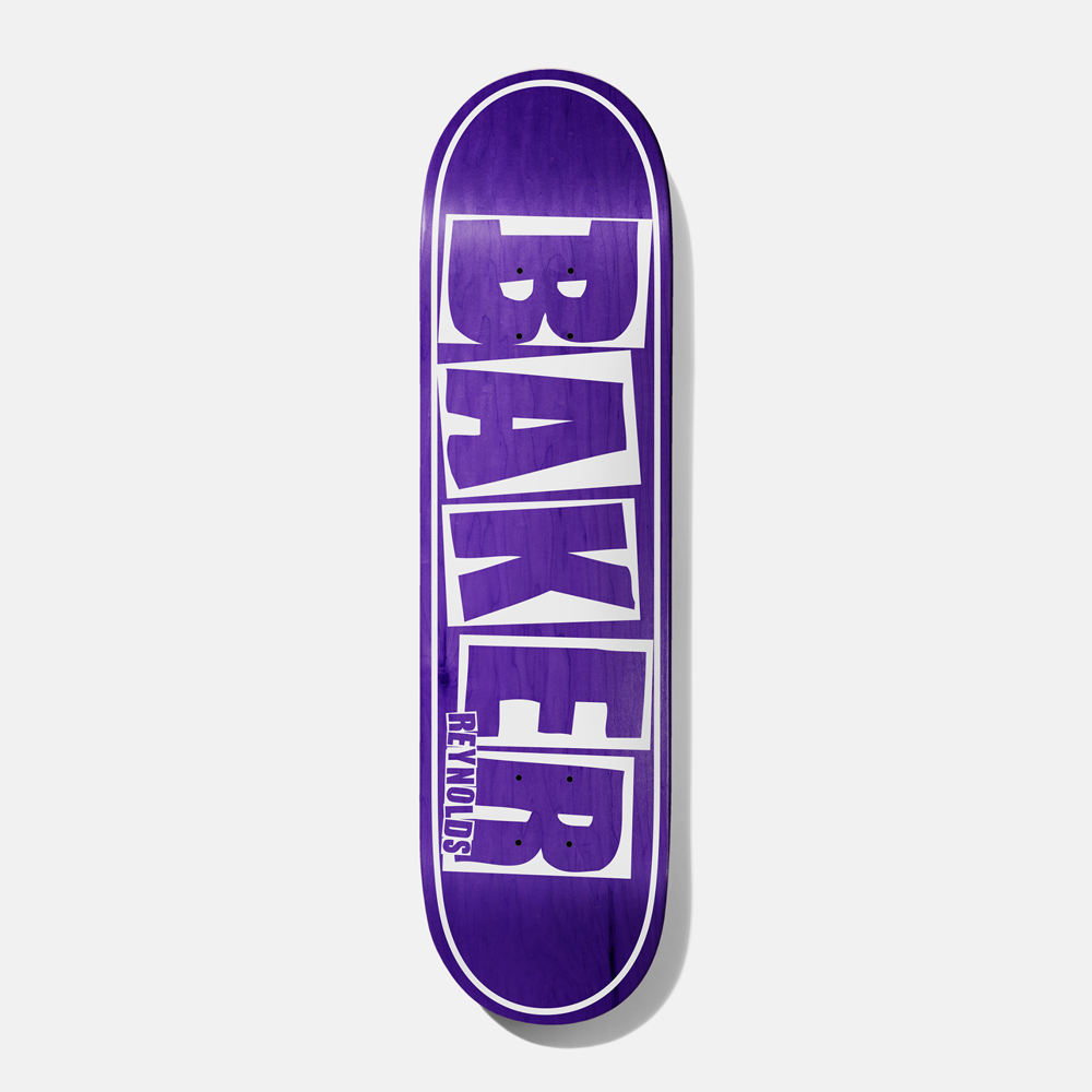 Baker Skateboards Reynolds Brand Name Purple Veneer Skateboard Deck - 8.125