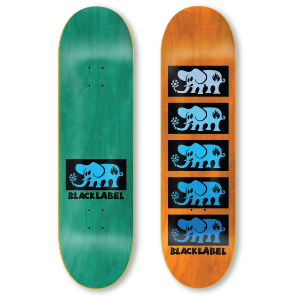 Black Label Skateboards Elephant Stacked Skateboard Deck - 8.00 (Random Colour Wood Stain)