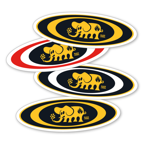 Black Label Skateboards - Elephant Logo Oval Medium Sticker