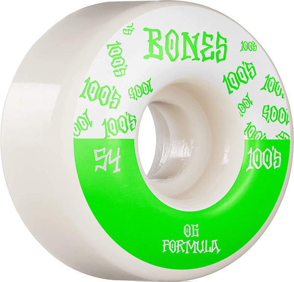 Bones Wheels 100's #13 White Skateboard Wheels - 54MM