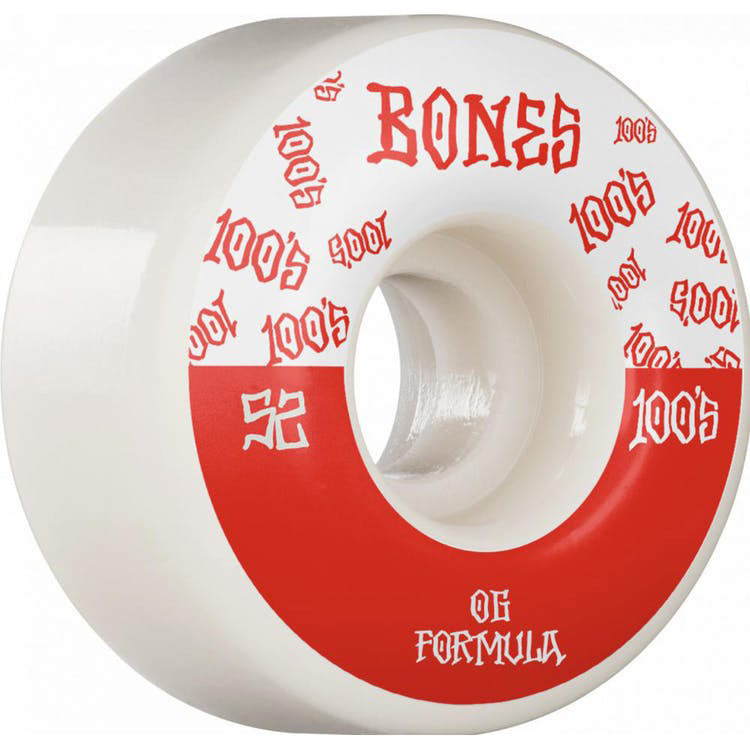 Bones Wheels 100's #13 V4 White Skateboard Wheels - 52MM