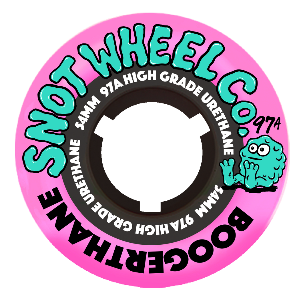 Snot Wheel Co 54mm 97A Team Skateboard Wheels - Pink/Black Core