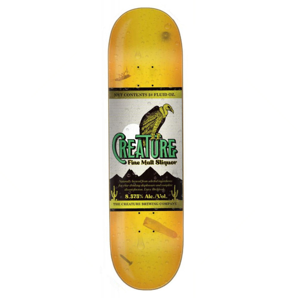 Creature Skateboards Malt Sliquor SM Yellow Everslick Skateboard Deck - 8.375