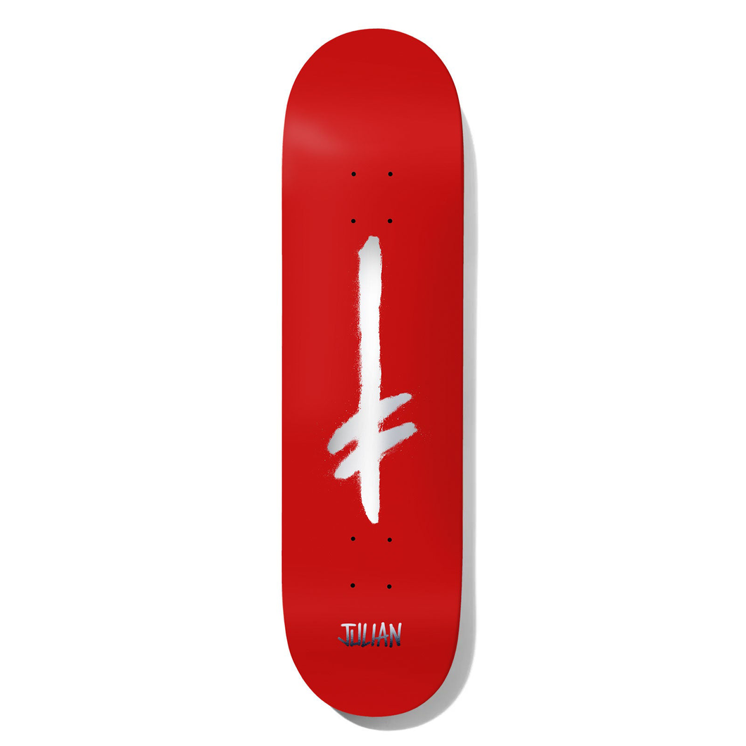 Deathwish Julian Credo Red/Silver Foil Skateboard Deck - 8.125