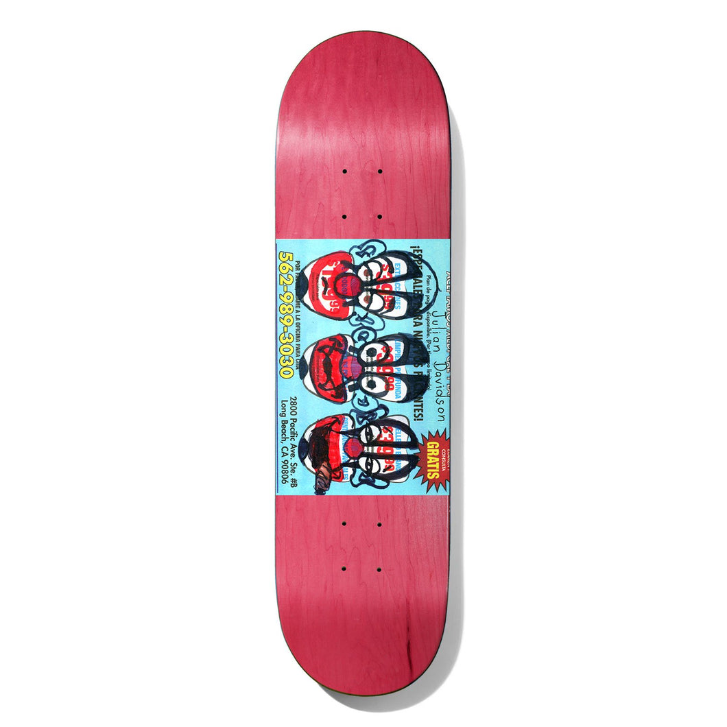 Deathwish Skateboards Julian Davidson Chatman Skateboard Deck - 8.125 (Various Colour Stain)