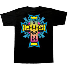 Dogtown Cross Logo T-Shirt Black - Neon Fade