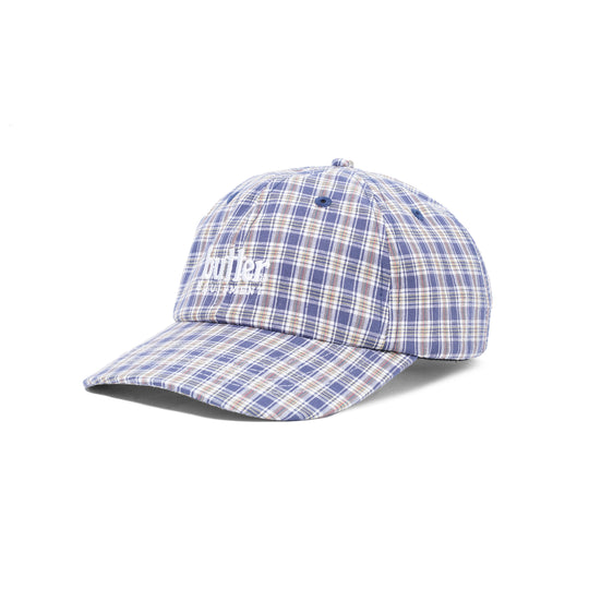 Butter Goods Equipment Plaid 6 Panel Cap - Navy
