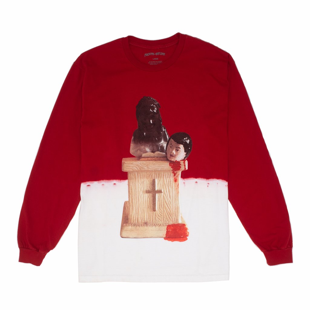 Fucking Awesome Prey Bleach Dip Dyed Long Sleeve T-Shirt - Scarlet Red