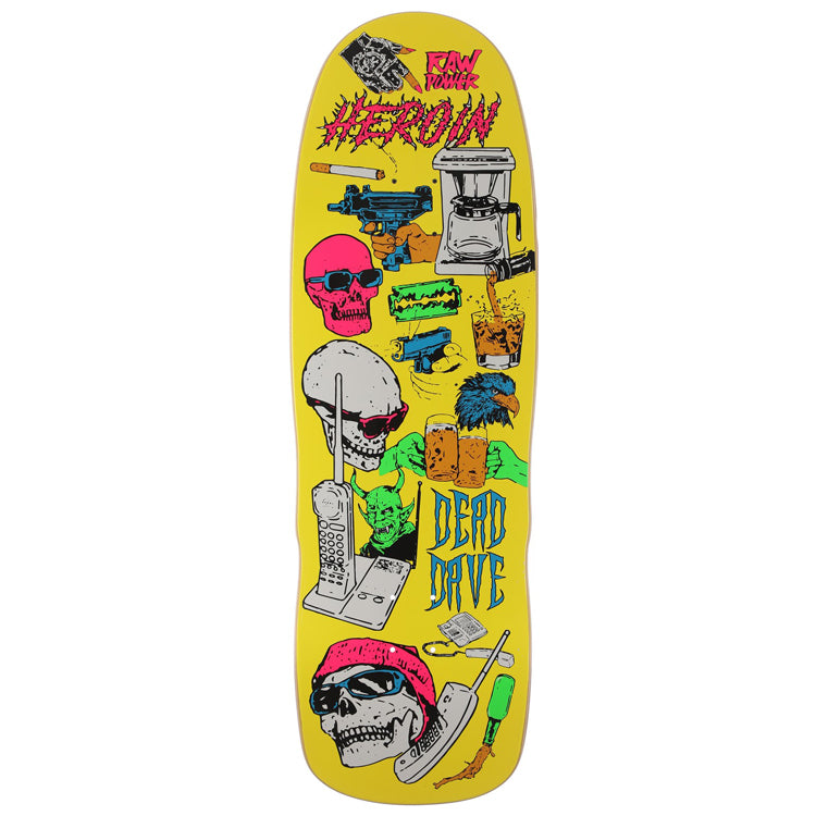 Heroin Skateboards Dead Dave Video City Skateboard Deck - 10.00