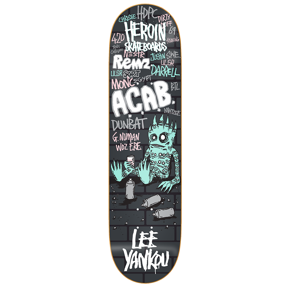 Heroin Skateboards Lee Yankou IMP Skateboard Deck - 8.25 (Assorted Veneers)