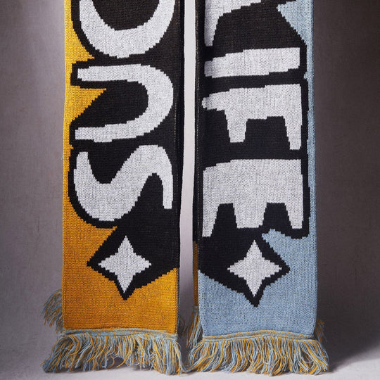 Kid Acne "Such Is Life" Limited Edition Scarf - Mustard Yellow/Dusty Blue