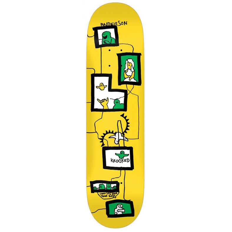 Krooked Mike Anderson Frames Yellow Skateboard Deck - 8.38