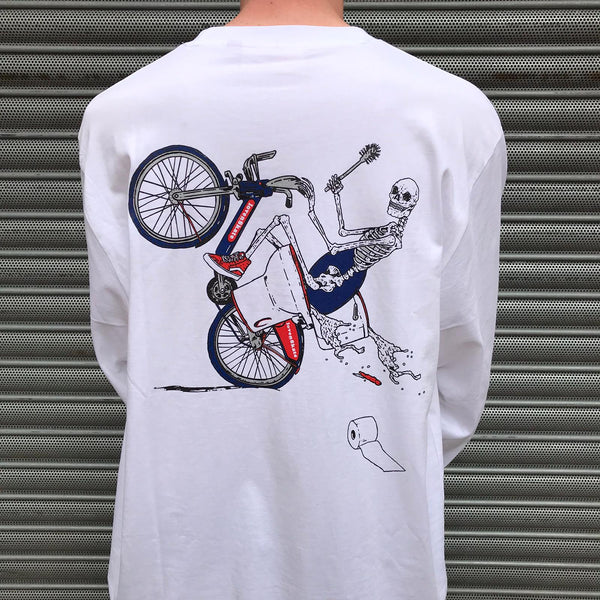 Lovenskate On Ya Bike Boris Long Sleeve T Shirt - White