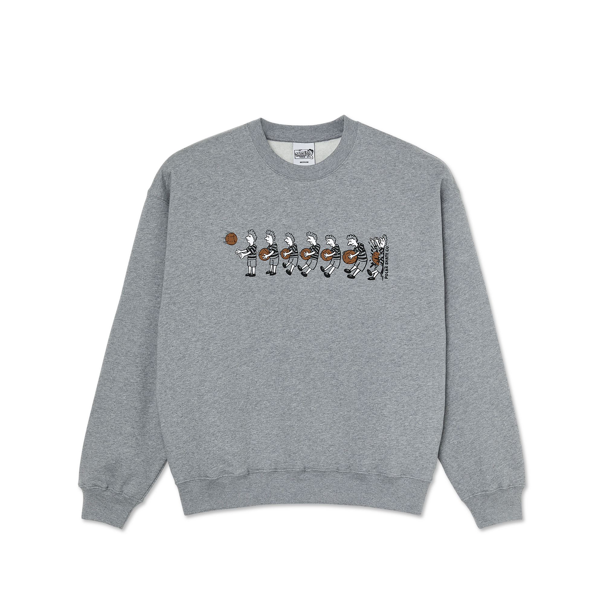 【POLAR SKATE CO】 PATCH CREWNECK - BRASS Polar Skate Co Patch Crewneck Brass – Slugger Skate Store