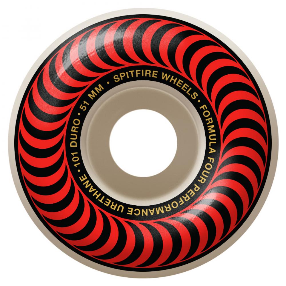 Spitfire Formula Four Classics 101A Skateboard Wheels Red Swirl - 51mm