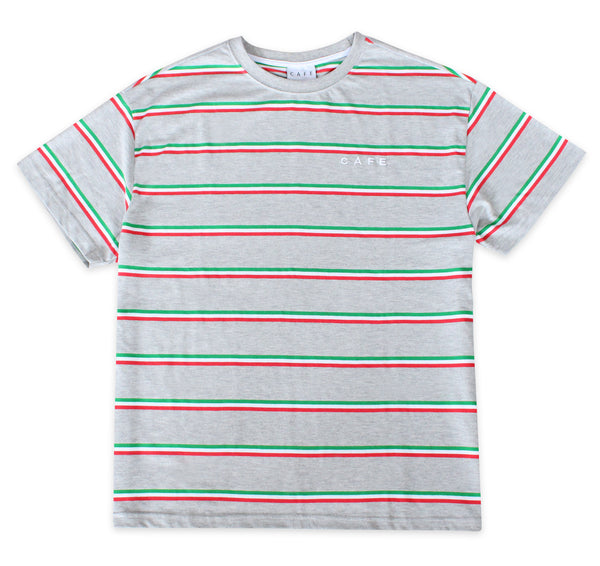 Skateboard Cafe Stripe Tee Heather / Green