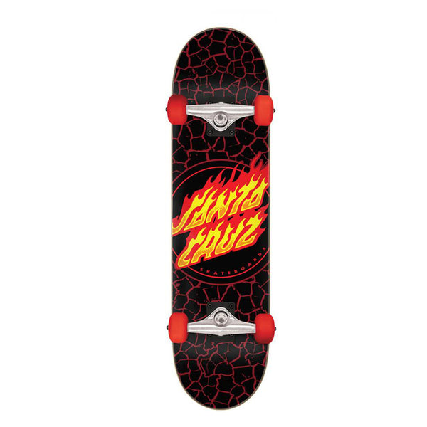 Santa Cruz Flame Dot Logo full Black Complete Skateboard - 8.00
