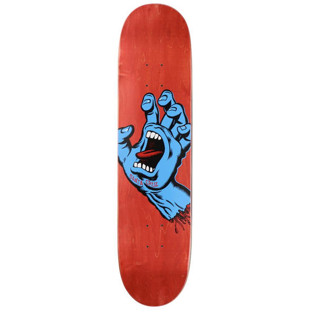 Santa Cruz Screaming Hand Red Stain Skateboard Deck - 8.00