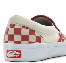 Vans Slip-On Pro Skateboarding Shoes - Checkerboard/Mineral/Red