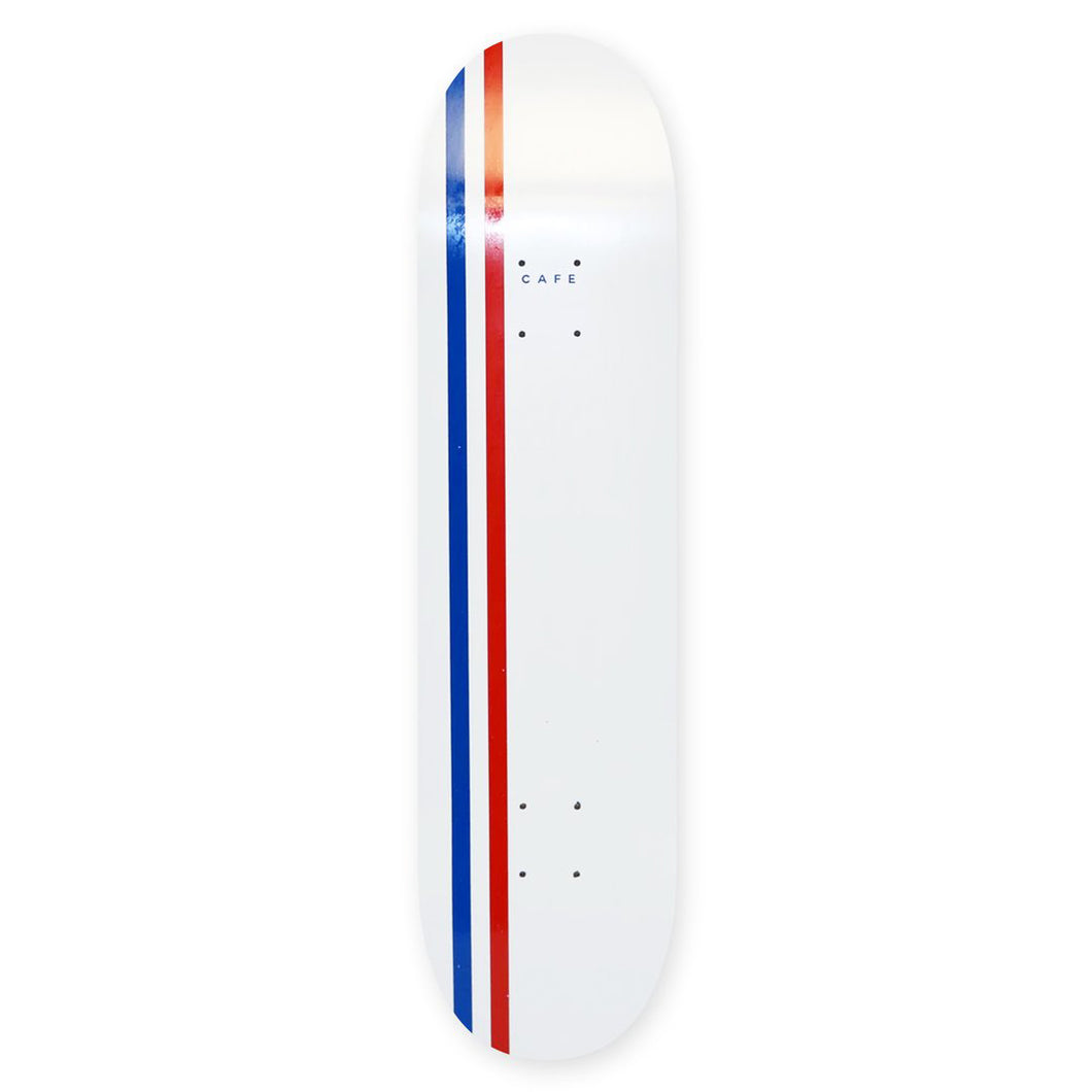 Skateboard Cafe Stripe Skateboard Deck (White/Royal/Red) - 8.5