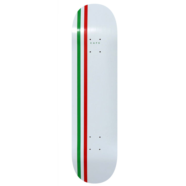 Skateboard Cafe Stripe Skateboard Deck White/Green/Red - 8.00