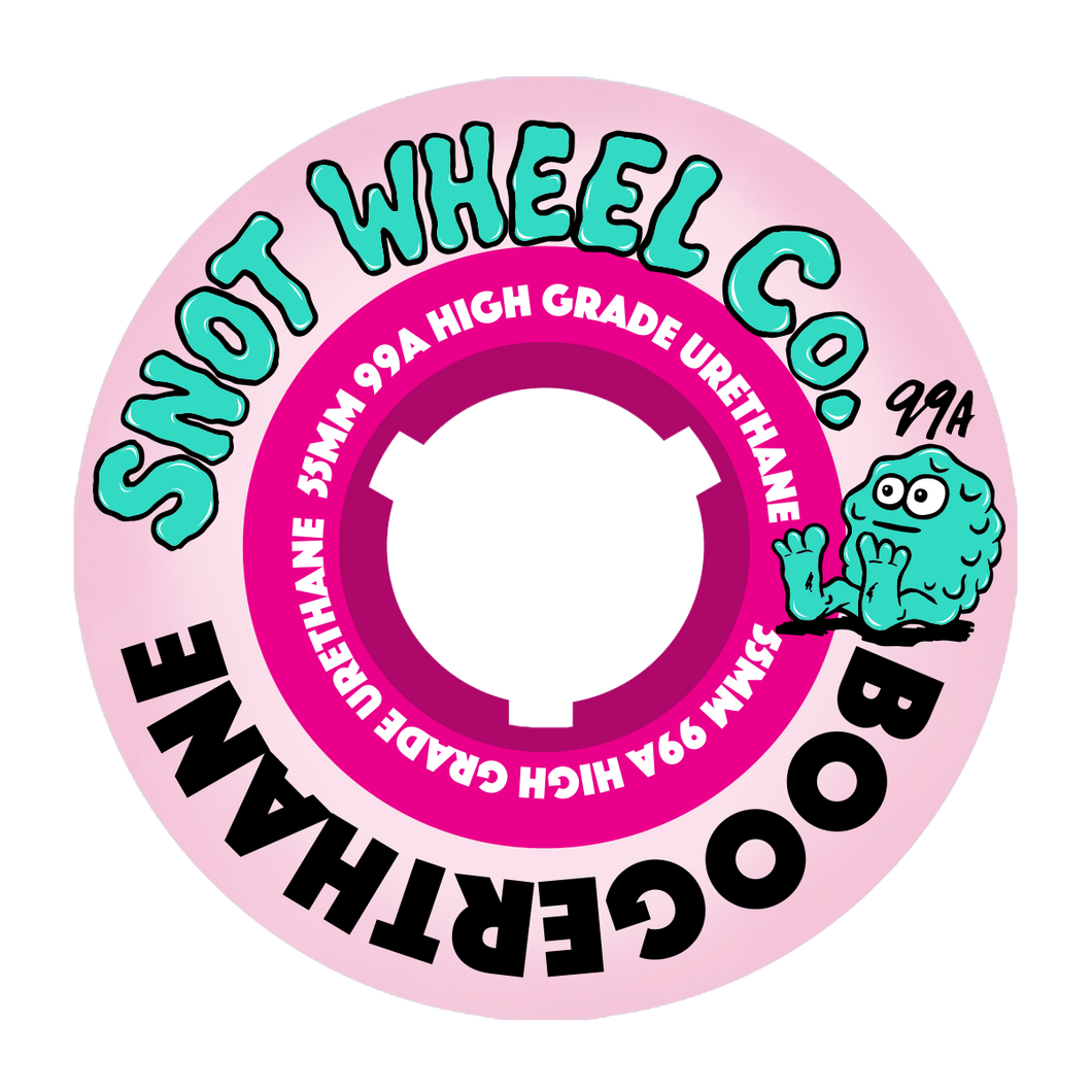 Snot Wheel Co 55mm 99A Team Skateboard Wheels - Pale Pink/Pink Core