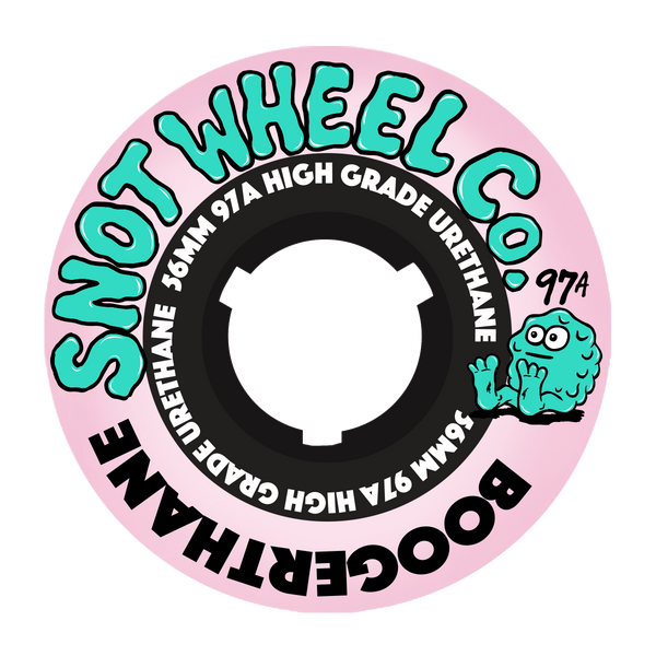 Snot Wheel Co 56mm 97A Team Skateboard Wheels - Pale Pink/Black Core