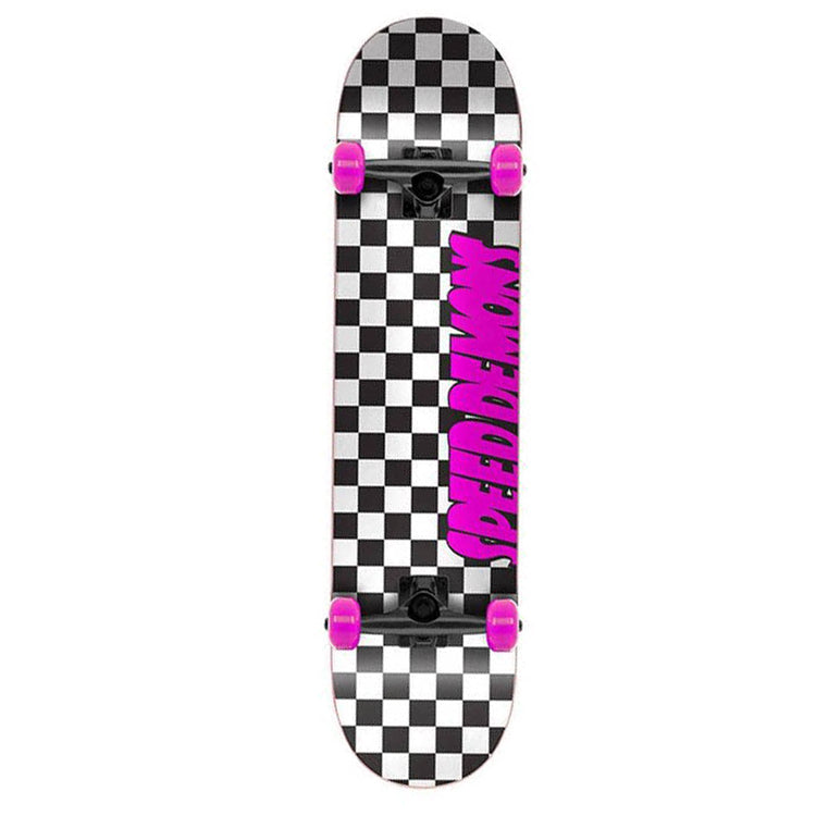 Speed Demons Checkers Black/Pink Complete Skateboard - 7.75