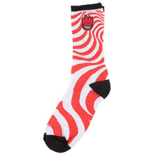 Spitfire Bighead fill Emb Swirl Socks - White/Red (pair)