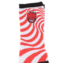 Spitfire Bighead fill Emb Swirl Socks - White/Red (pair)