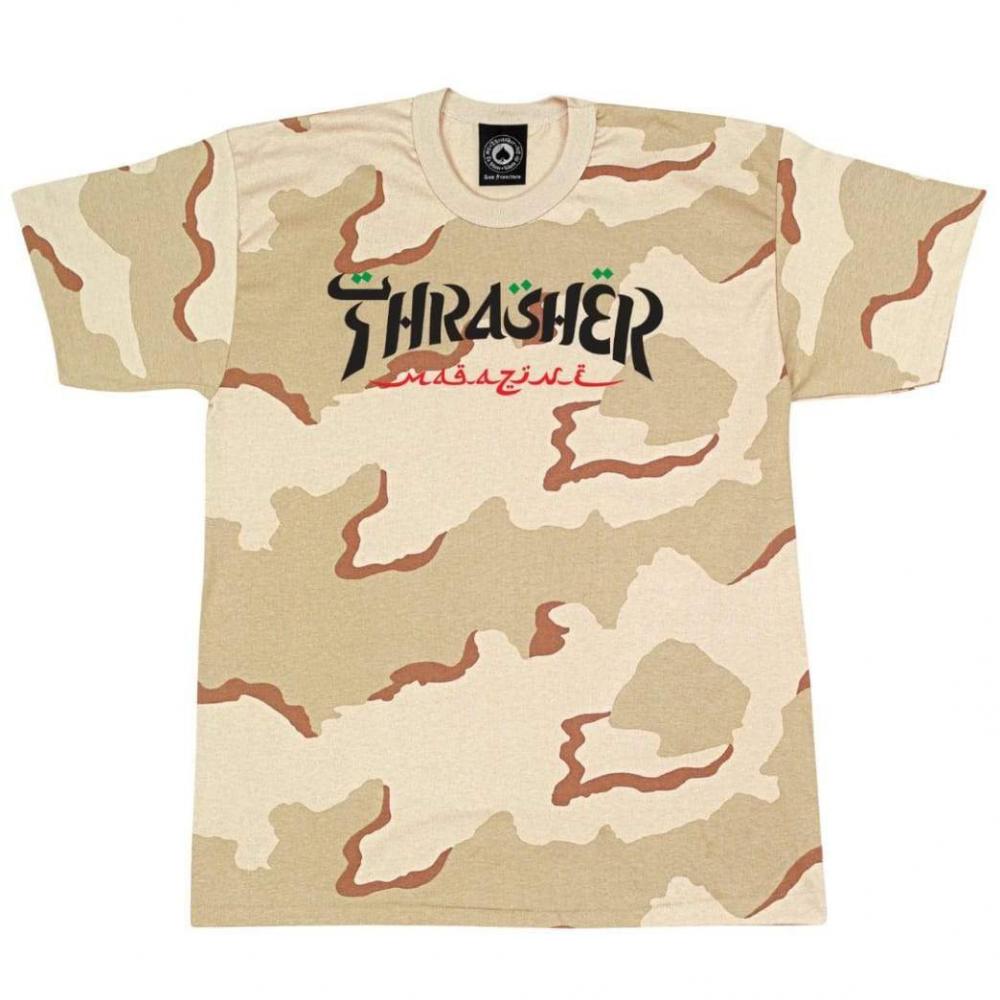 Thrasher Magazine Calligraphy T-Shirt - Desert Camo