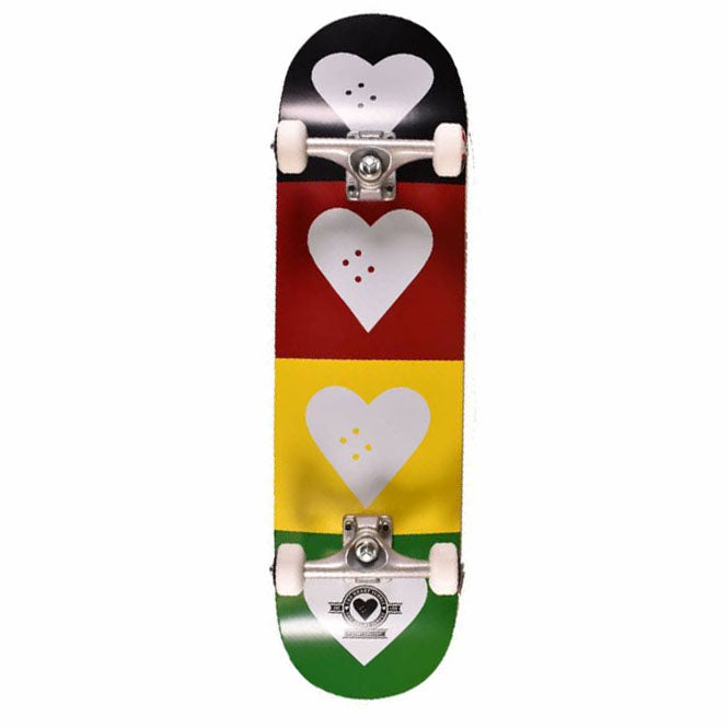 The Heart Supply Skateboards Quad Logo Red/Gold/Green Complete Skateboard - 8.25