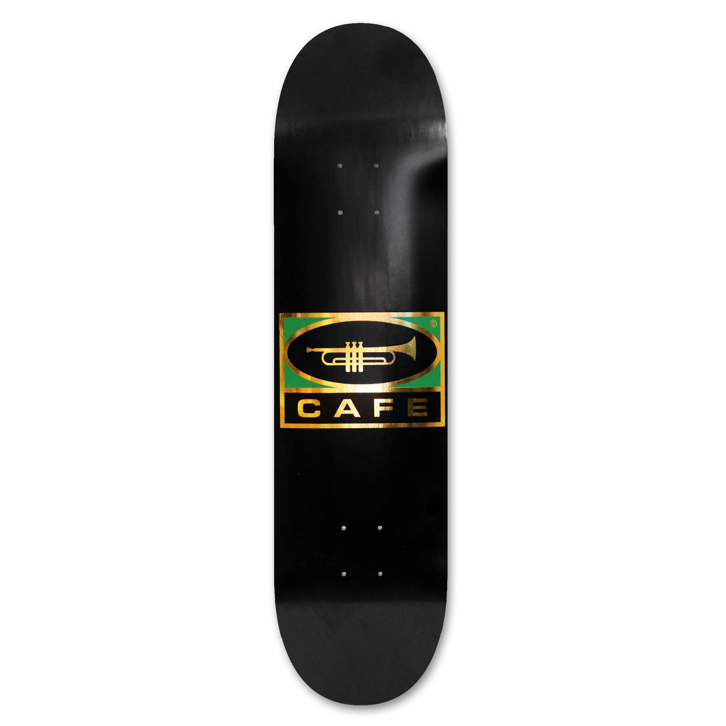 Skateboard Cafe Trumpet Logo Skateboard Deck Black/Gold - 8.00